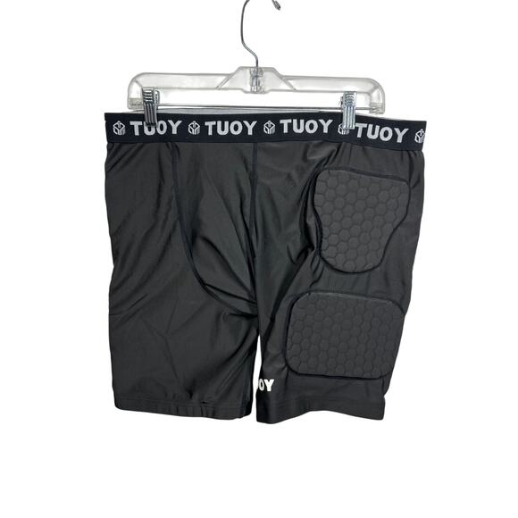 Tuoy Men's Padded Football Girdle Compression Shorts 5-pads Black Size XL - Picture 1 of 10